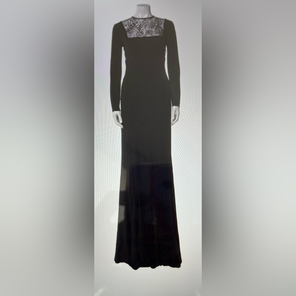 NEW Alexander McQueen Black Long Sleeve Lace Yoke Dress made in Italy size 46